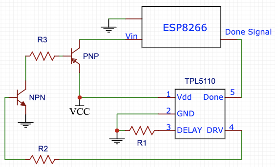 High side switch for ESP8266 using PNP and NPN transistors or MOSFETs