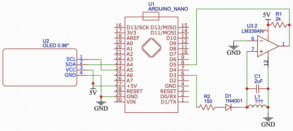 LM339 with arduino nano to measure inductance